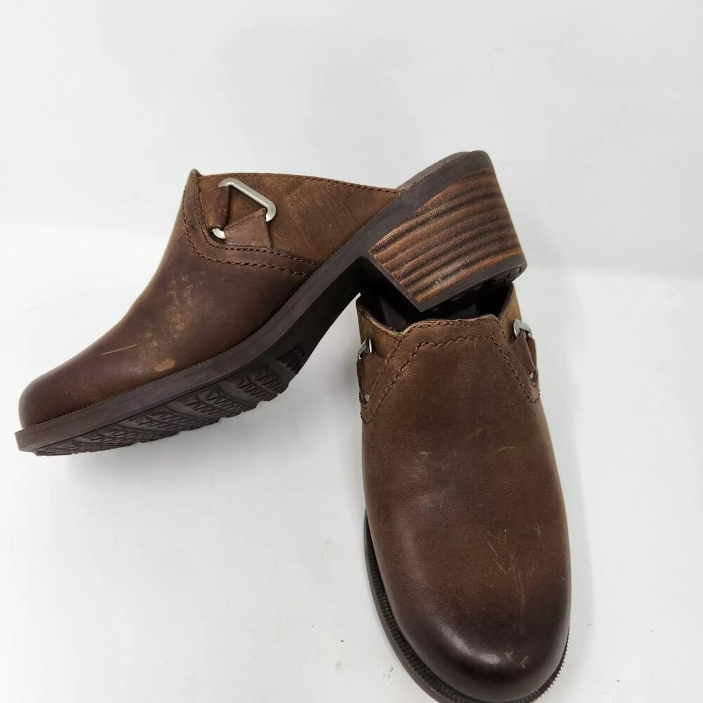 Teva Women's Size 6 Brown Leather Slip On Mule Clogs Shoes